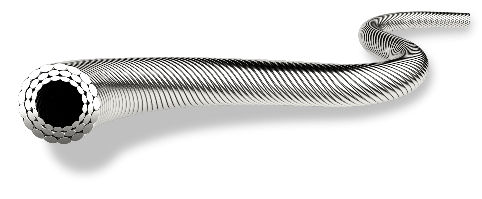 a winding digital depiction of HHS tube Torque Coil with three layers